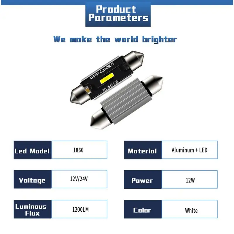 Белый светодиодный лампы C5W C10W супер яркий автомобильный купольный светильник