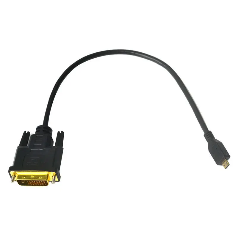 Micro HDMI к DVI 24 + 1 конвертер адаптер позолоченный HDTV Видео кабель передачи для ПК