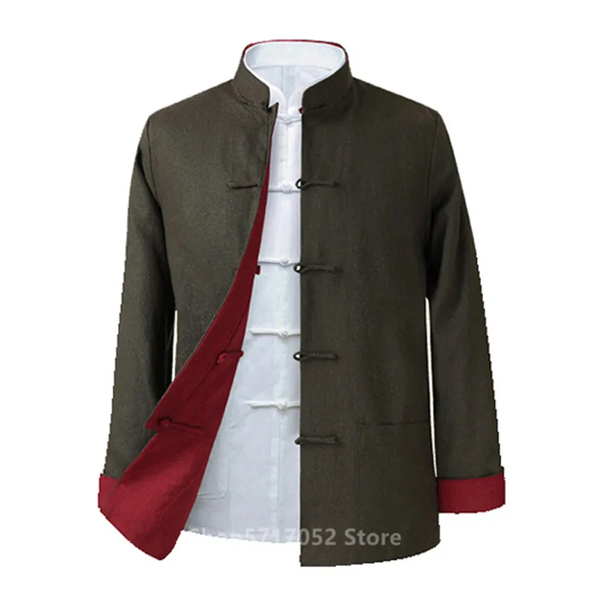 

Tang Suit Male Double Wide Top Madarin Collar Traditional Chinese Clothing for Men Cotton Linen Retro Jacket Hanfu Blouse Shirts