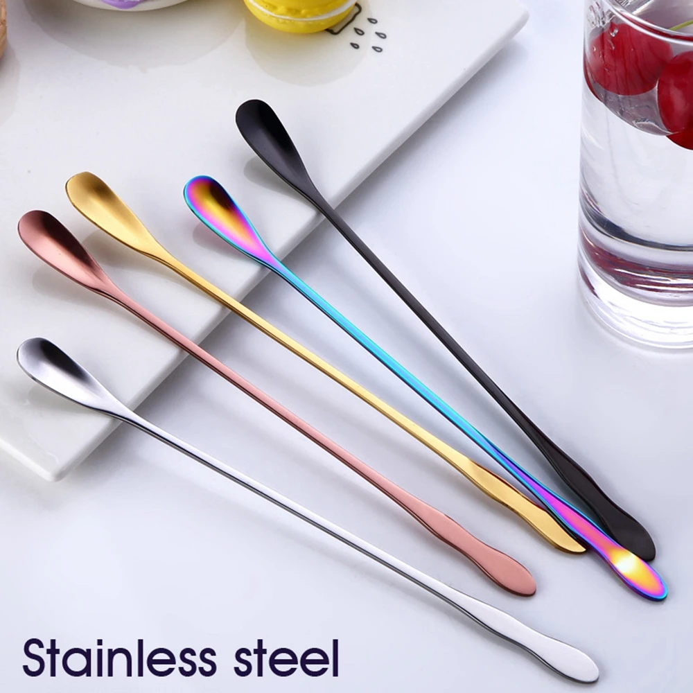 1 шт. кофейная ложка из нержавеющей стали с длинной ручкой красочные кофейные