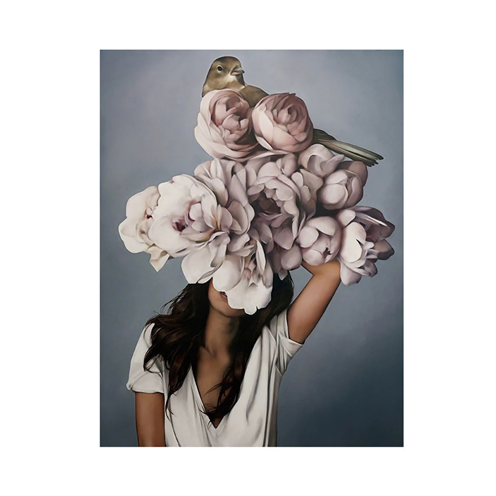 Цветочный женский холст настенная живопись Картина на холсте без рамки постеры
