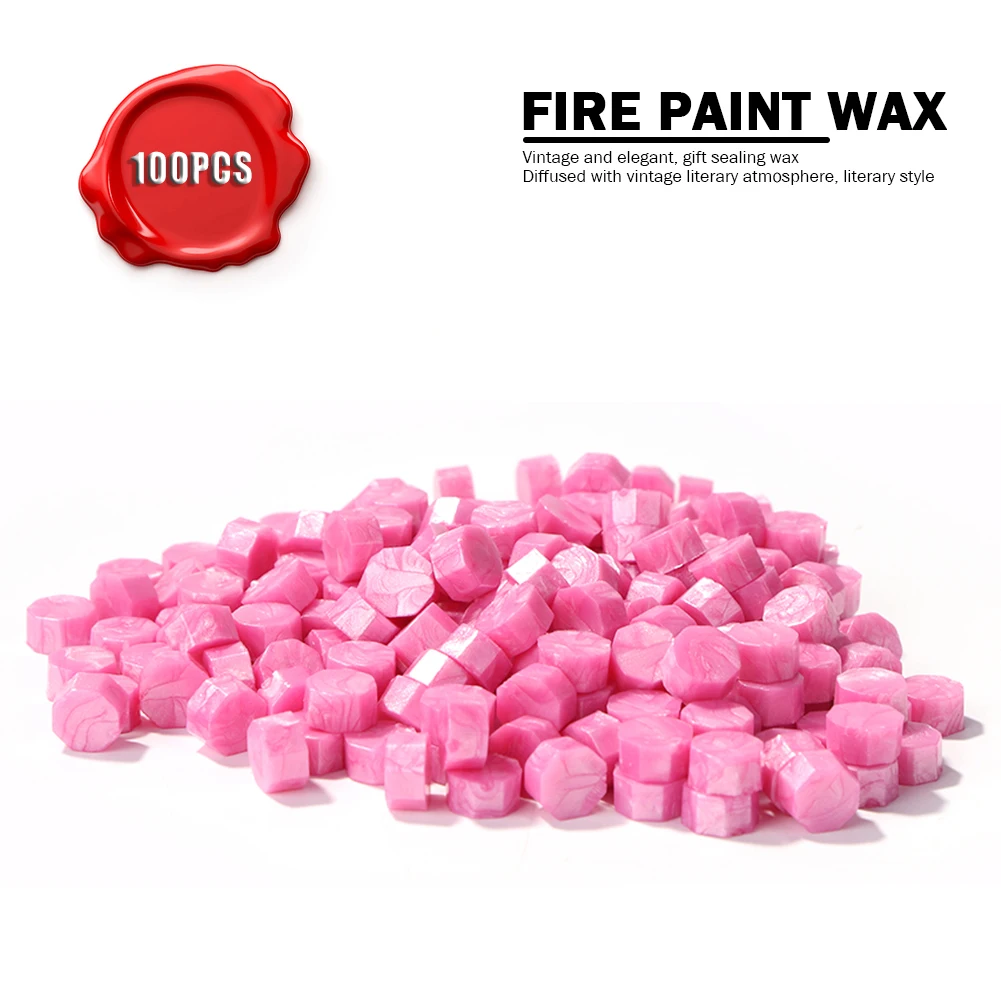 100 шт. розовая серия DIY воск печать восьмиугольный Набор Винтажный Ремесло Декор