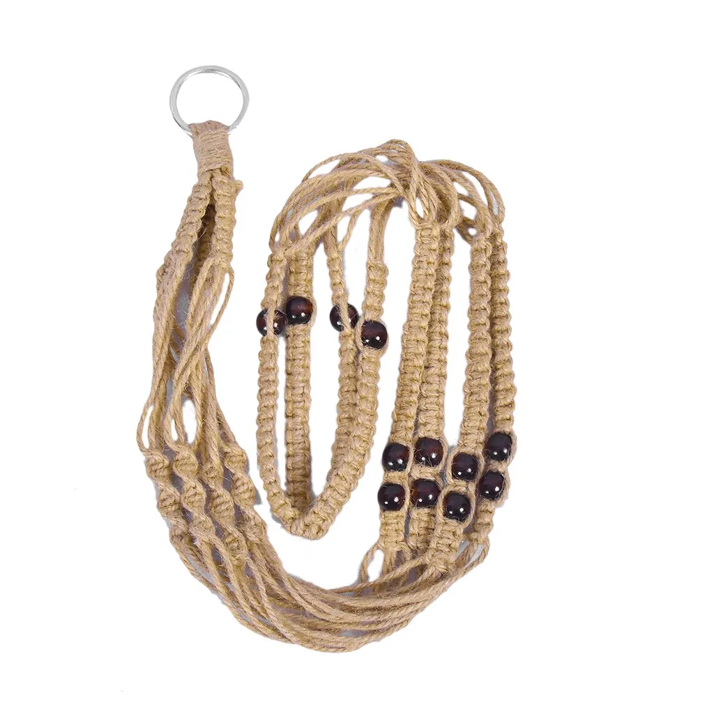 

Europe Plant Hangers Indoor Hanging Planter Basket with Wood Beads Decorative Yard Garden for Wall Decoration 4.9