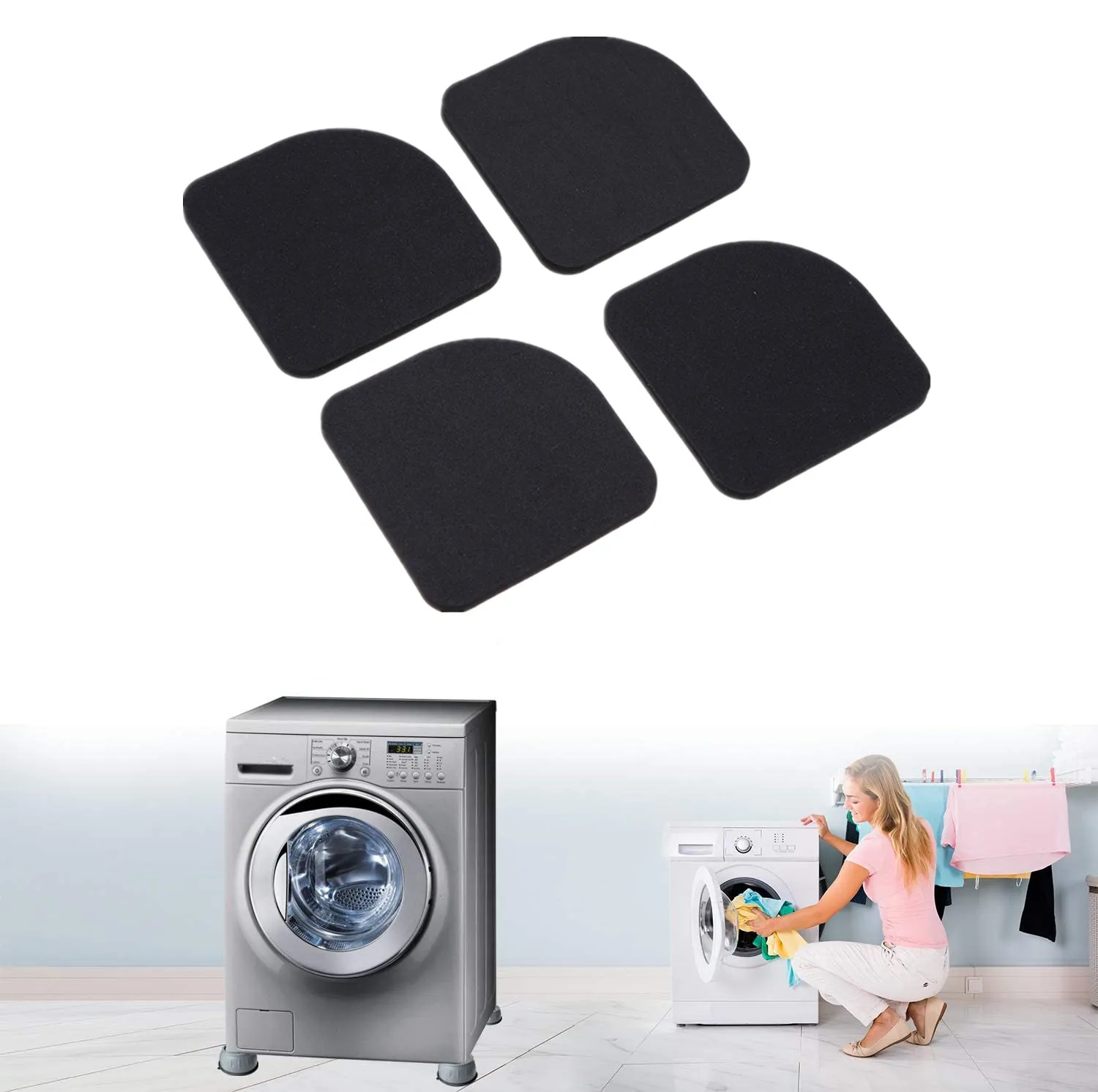 8PCS Rubber Furniture Pads Anti-Vibration Washing Machine Mats Refrigerator Chair Desk Non-Skid Protector Home Supplies | Дом и сад