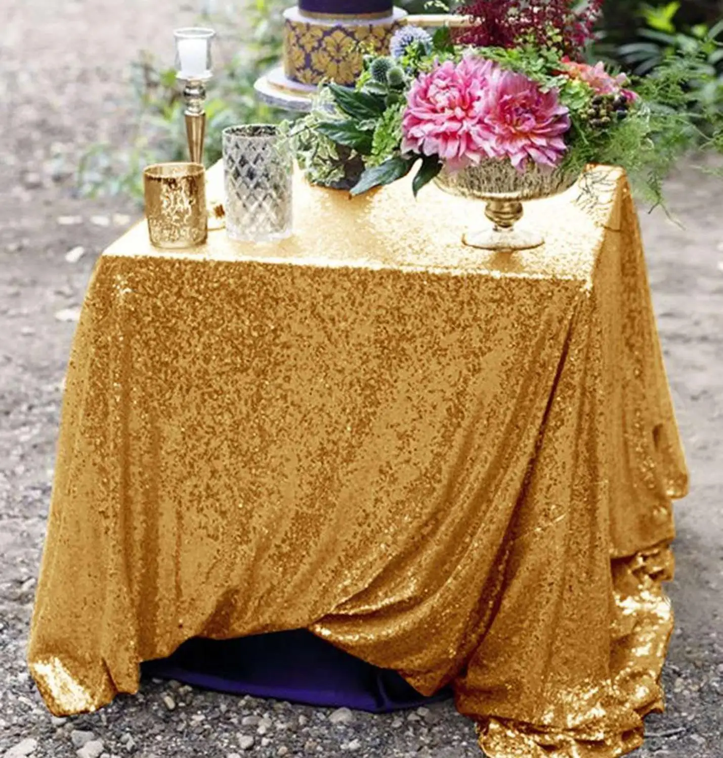 Sequin Tablecloth 50x72Inch Deep Gold Mermaid Party Tablecloths Table Cloths for Wedding/Party-M0928 | Аксессуары для одежды