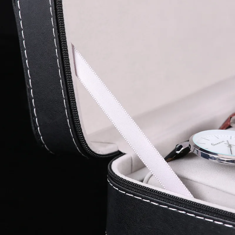 Кожаный чехол для часов на молнии 6 позиций | Наручные часы