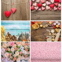 vinyl custom photography backdrops prop valentines day wood flower theme photography background qj91220 81