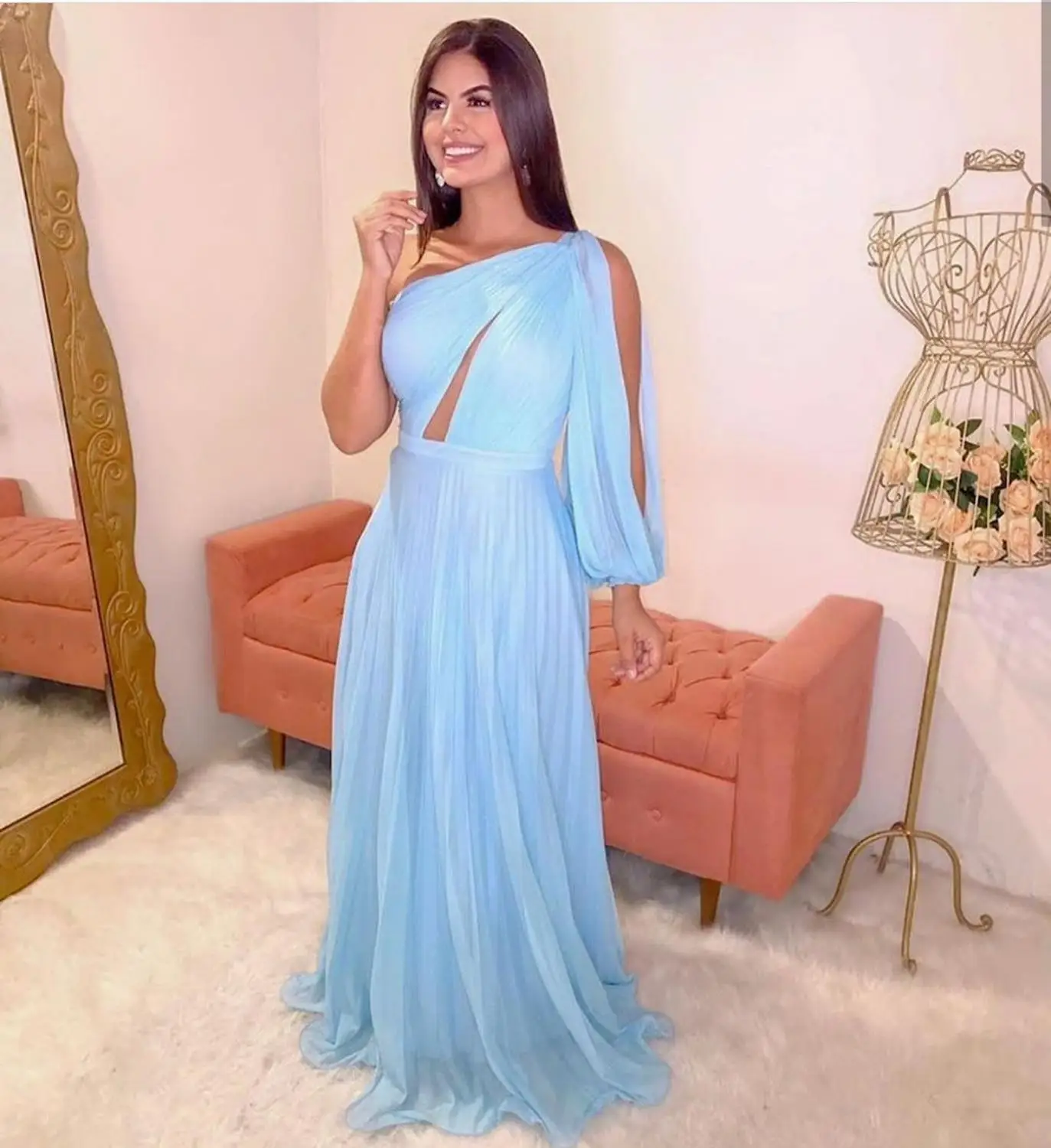 

2020 blue prom dress a-line vestido festa longo floor length dresses woman party night vestidos de fiesta elegant sale party