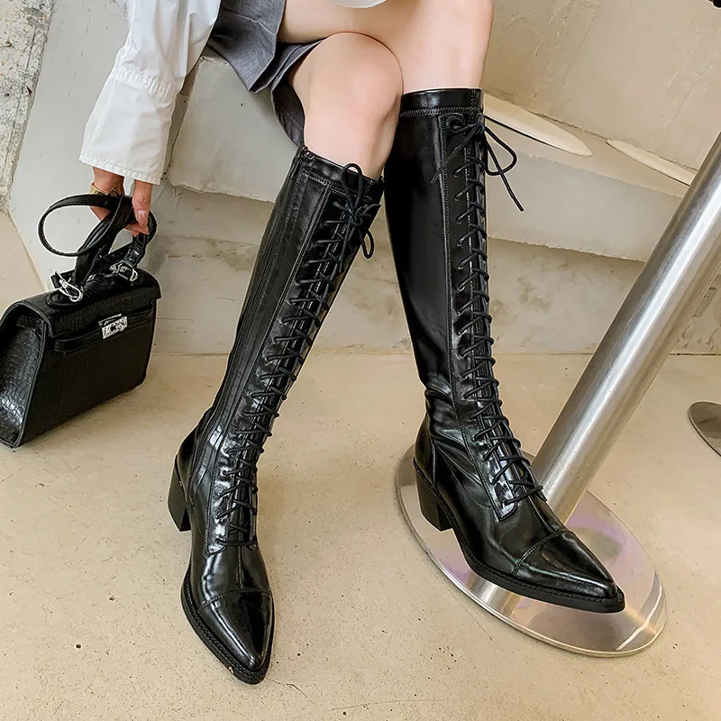 MKKHOU модные короткие сапоги женские новые высококачественные кожаные с острым