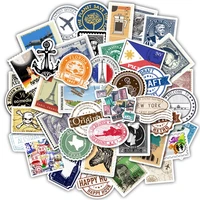103050pcs travel style graffiti sticker retro postmark stamp label paper suitcase luggage guitar car sticker wholesale