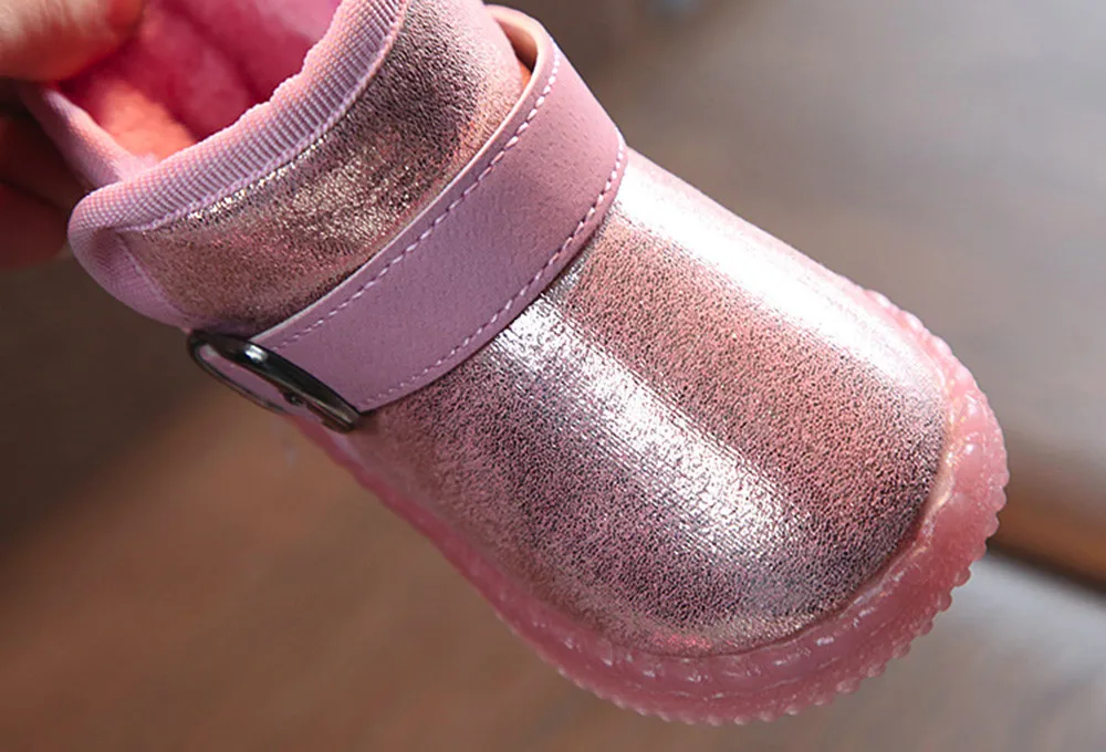 Детские зимние ботинки обувь для маленьких девочек и мальчиков со