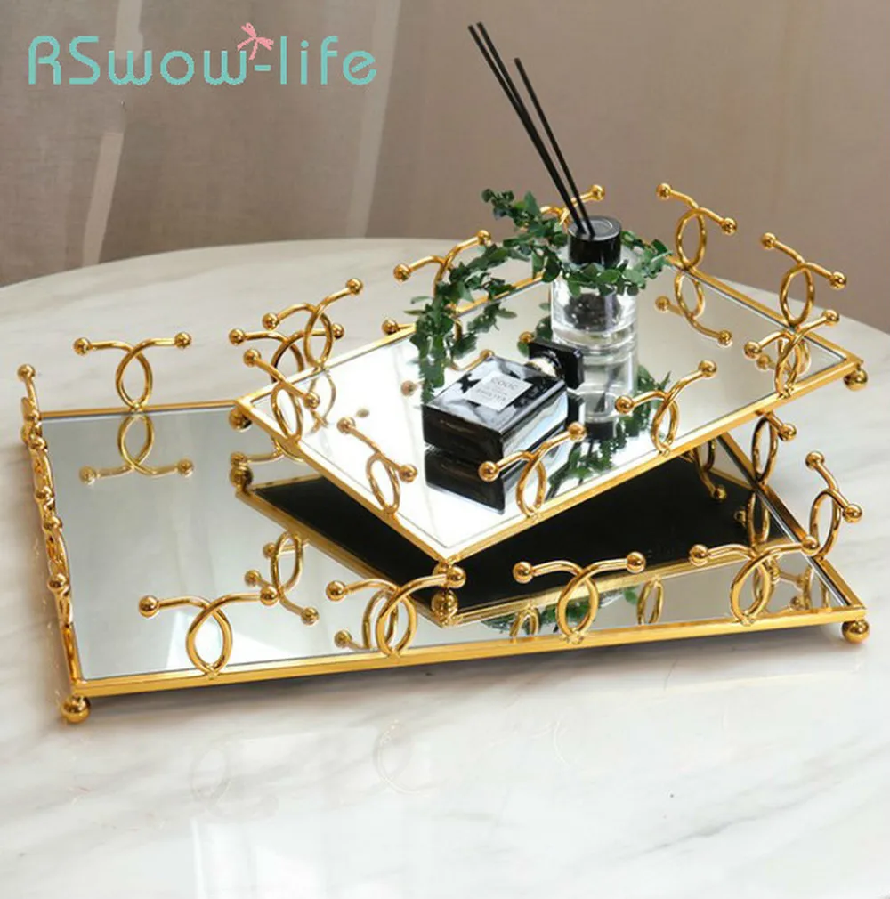 Металлический поднос декоративная тарелка для ювелирных украшений гостиничное