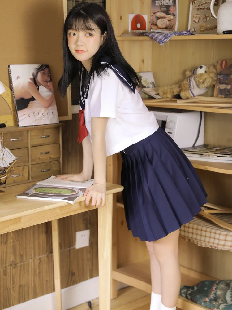 

Japanese JK Uniform Skirt Genuine Pleated Skirt Student Business Attire Suit High School Harajuku school girl uniform