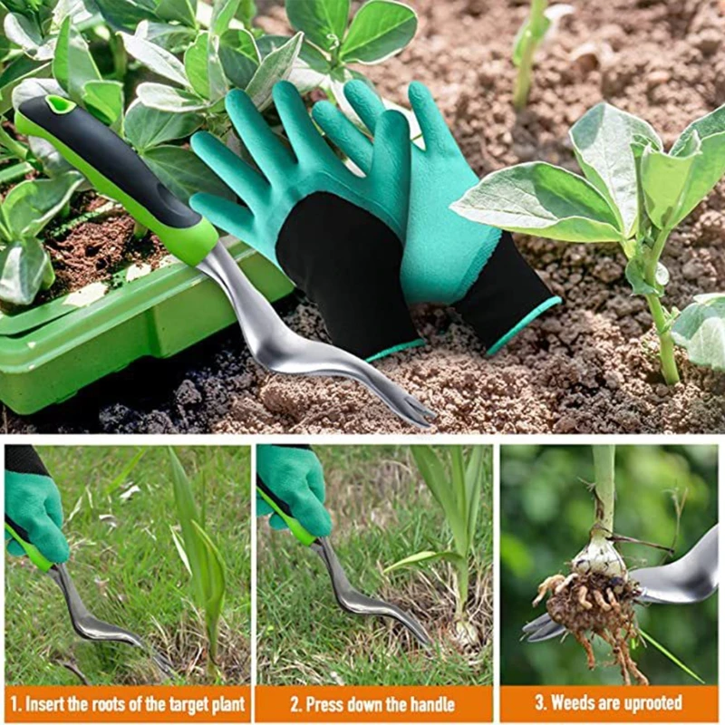 

2021 New Ergonomic Handle Manual Weeder with Gloves Manual Weeder Tool Manual Weeder Dandelion Weeder Tool Manual Digging Lawn