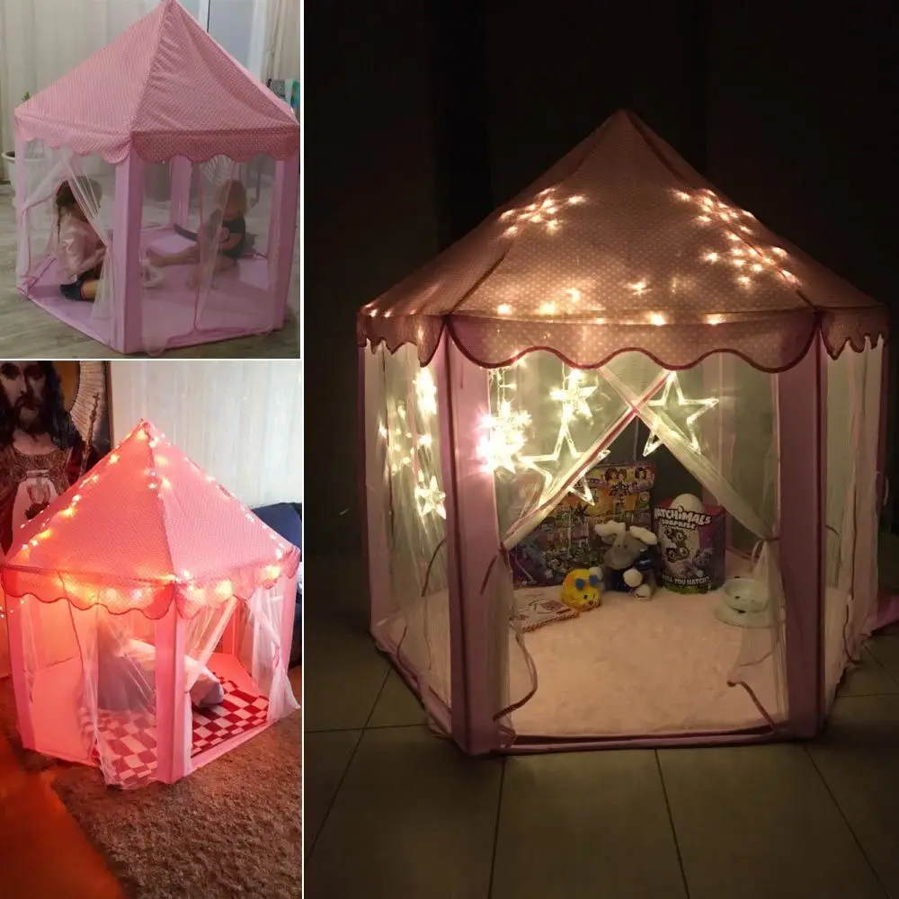 Игрушечная палатка принцессы для девочек портативная складная детская игровая