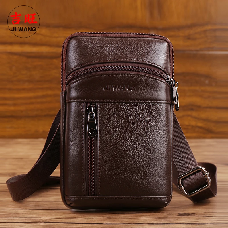 Маленькая Повседневная сумка через плечо для мужчин модная кожаная на ремне из
