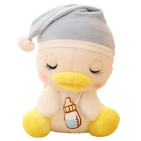 cartoon duck doll plush toy girl sleeping in bed holding pillow doll birthday gift transformation duck dressed duck soft