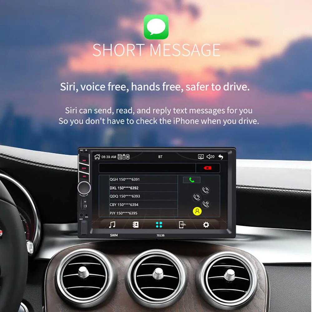 Автомагнитола AMPrime 2 din 7 дюймовый плеер MP5 с сенсорным цифровым дисплеем Bluetooth