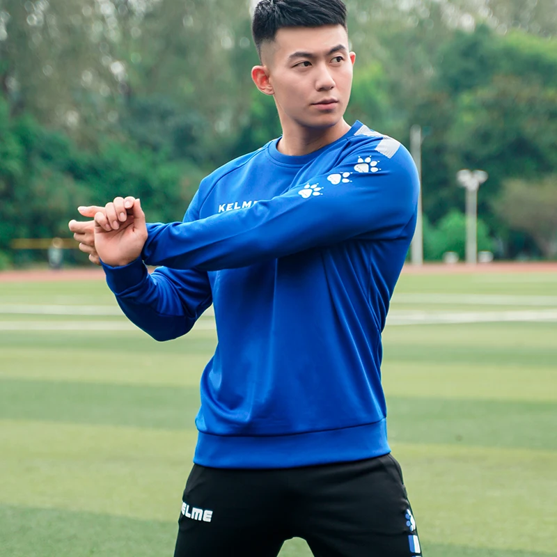 Мужская футбольная толстовка с круглым вырезом KELME пуловер длинными рукавами для