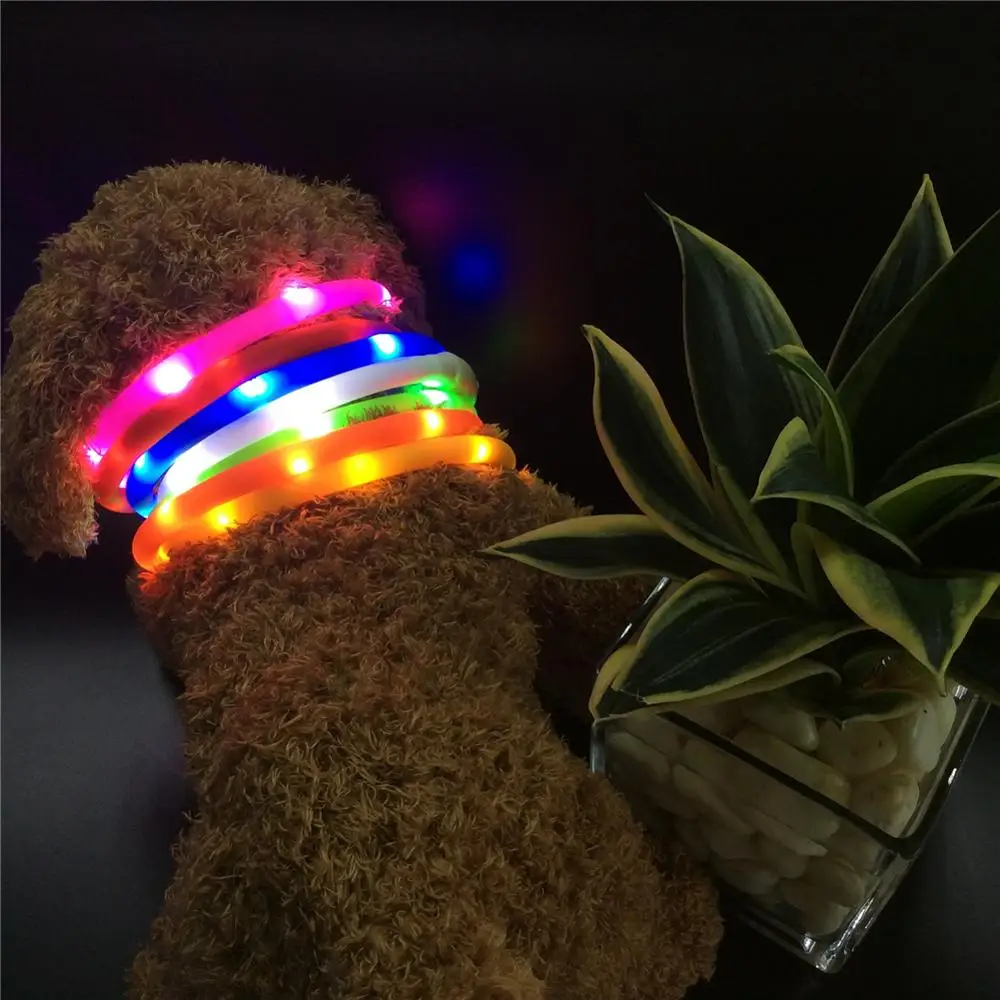 

Pet Collar LED Light Flash Dog Collars USB Rechargeable Glowing Pets Necklace Adjustable Luminous Safety Puppy Collar