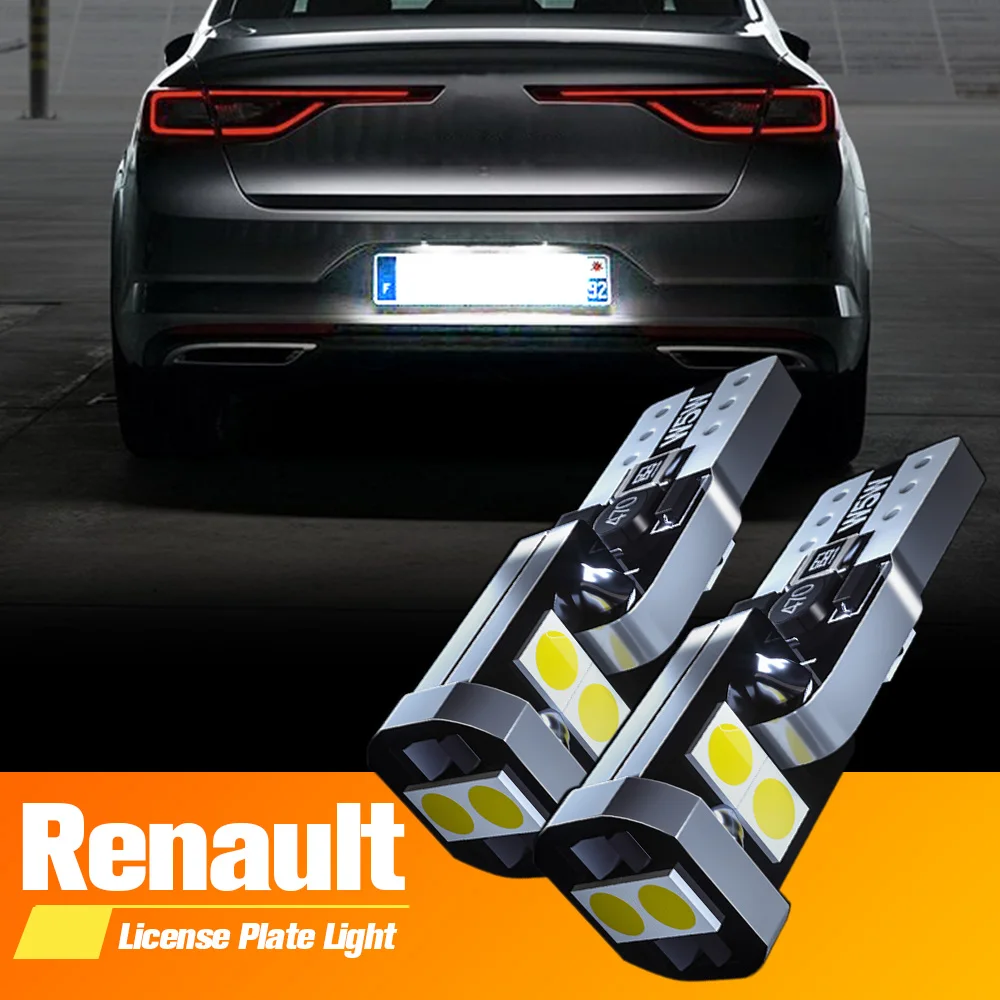 Светодиодная лампа W5W T10 Canbus для номерного знака Renault Espace 5 Fluence Koleos 1 Megane 3 4 492 Logan Laguna