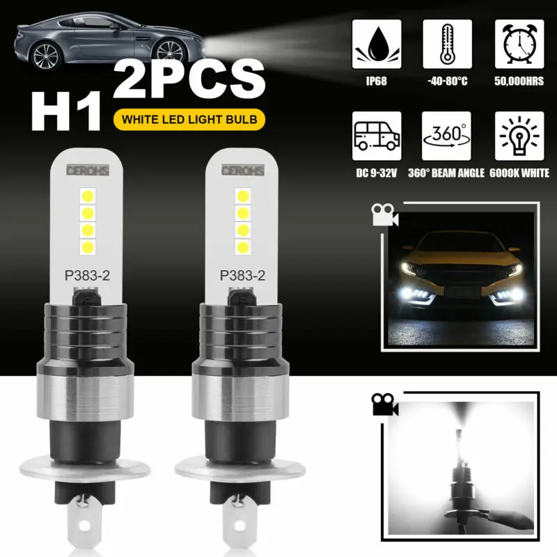 

360° Driving Light 6000K Bulbs DRL High Power Kit Super White Waterproof