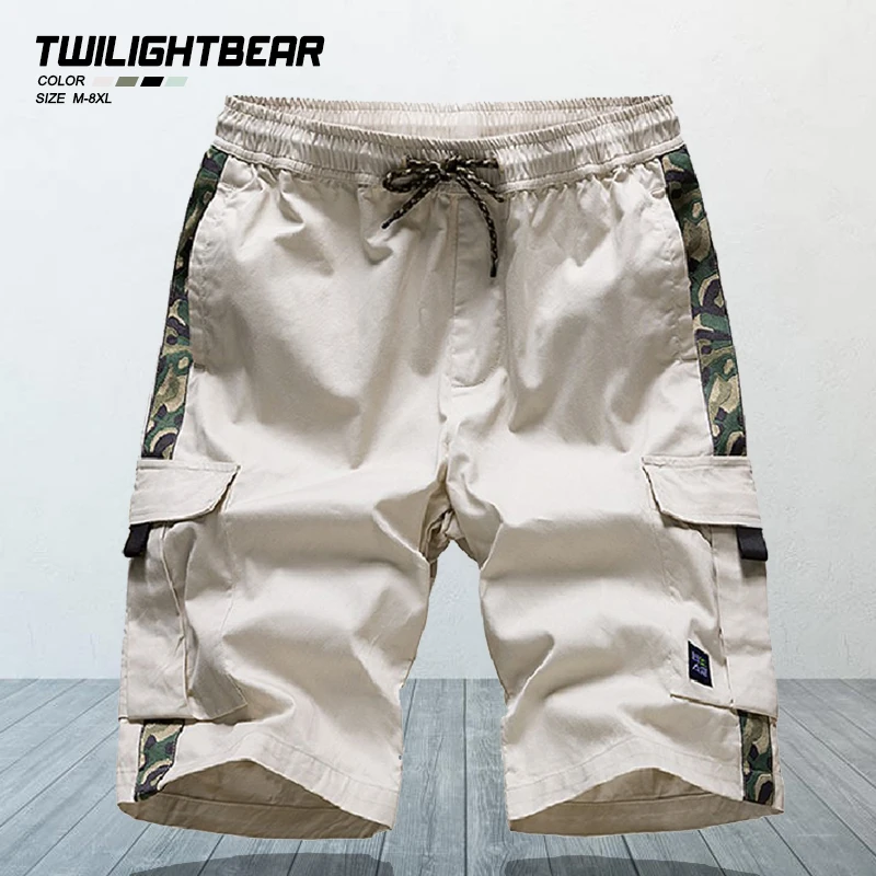 

Summer Men's Beach Shorts Oversized Multi Pocket Cargo Shorts Pure Cotton Streetwear Casual Sportswear Shorts Men Clothing 8XL