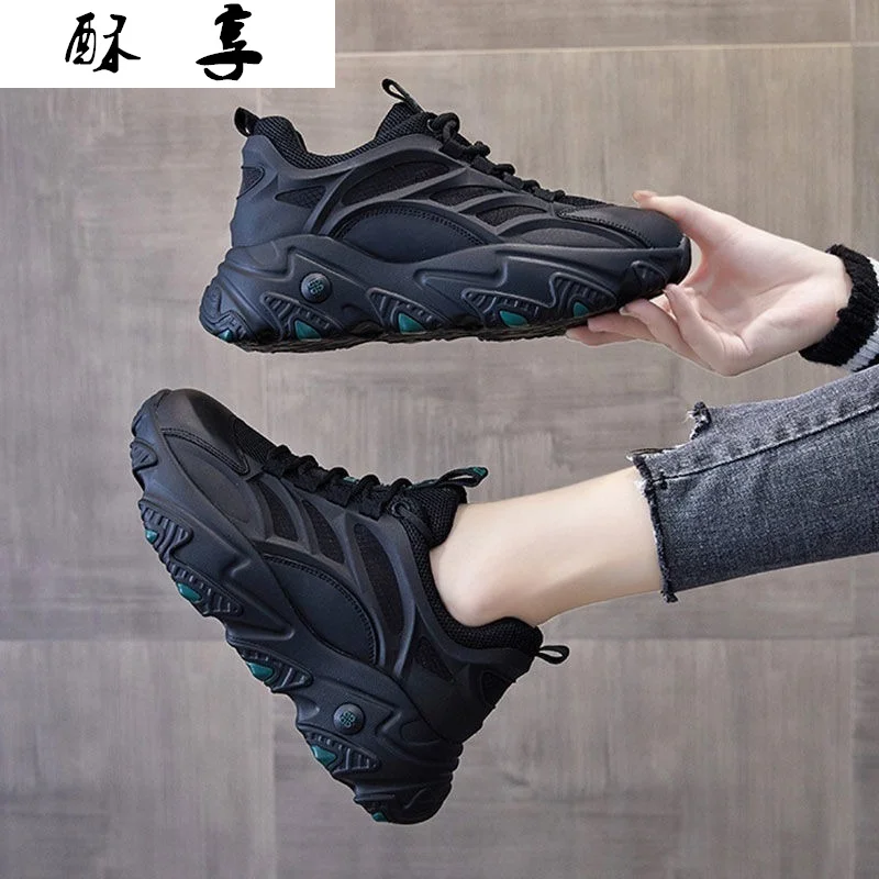 

2021 New Women's Sneakers Fashion Women's Shoes Solid Color Mesh Platform Shoes Spring Comfortable Lace-up Shallow Casual Shoes