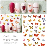 1pcs ins butterfly nail sticker 3d waterproof self adhesive nail sticker color butterfly for girls nail decoration sticker new