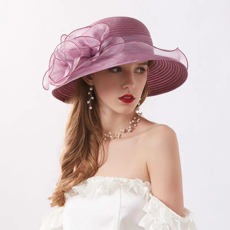 

Korean Version Sunshade Hat Female Summer Organza Basin Hats Sun Protection Foldable Beach Sunscreen Cap Lady Elegant Caps H6515