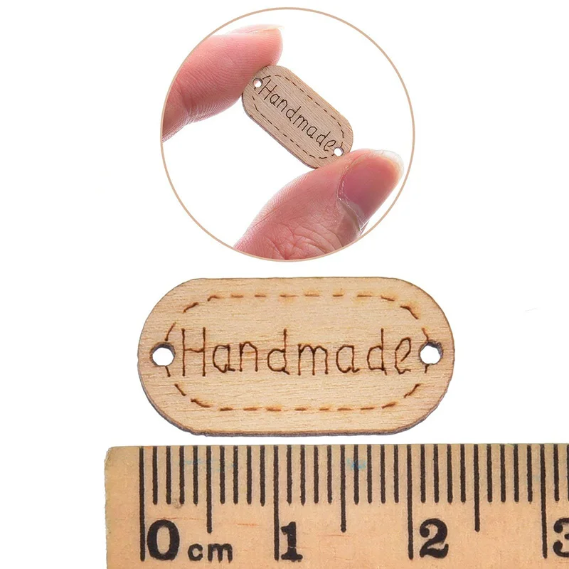 Бирки из натурального дерева с 2 отверстиями 100 шт. деревянные пуговицы сделай сам