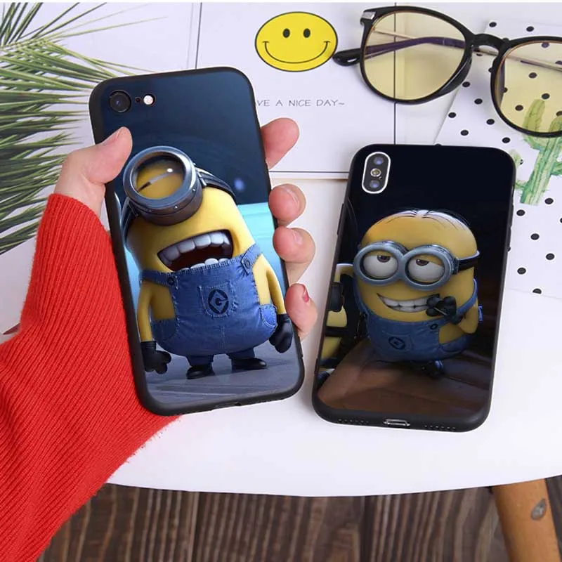 Чехол с миньонами для iPhone 7 11 pro max XR X 6S 8 XS MAX 6 plus SE 5S Прозрачный мягкий силиконовый