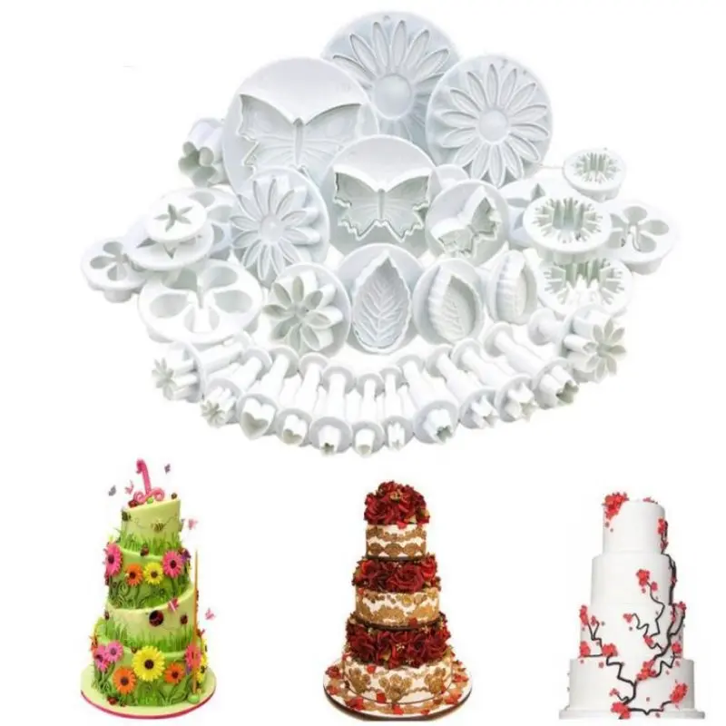 

33 шт./компл. Плунжер для помадки, резаки, полный набор, форма для выпечки, Плунжер, резак для сахарной глазури, инструменты для украшения торт...