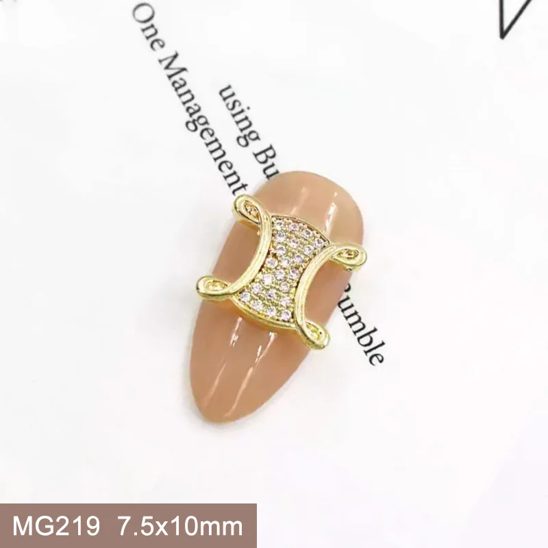 10 pz/lotto MG219 di lusso in lega giapponese zircone cristalli strass gioielli Nail Art decorazioni unghie accessori fascini forniture