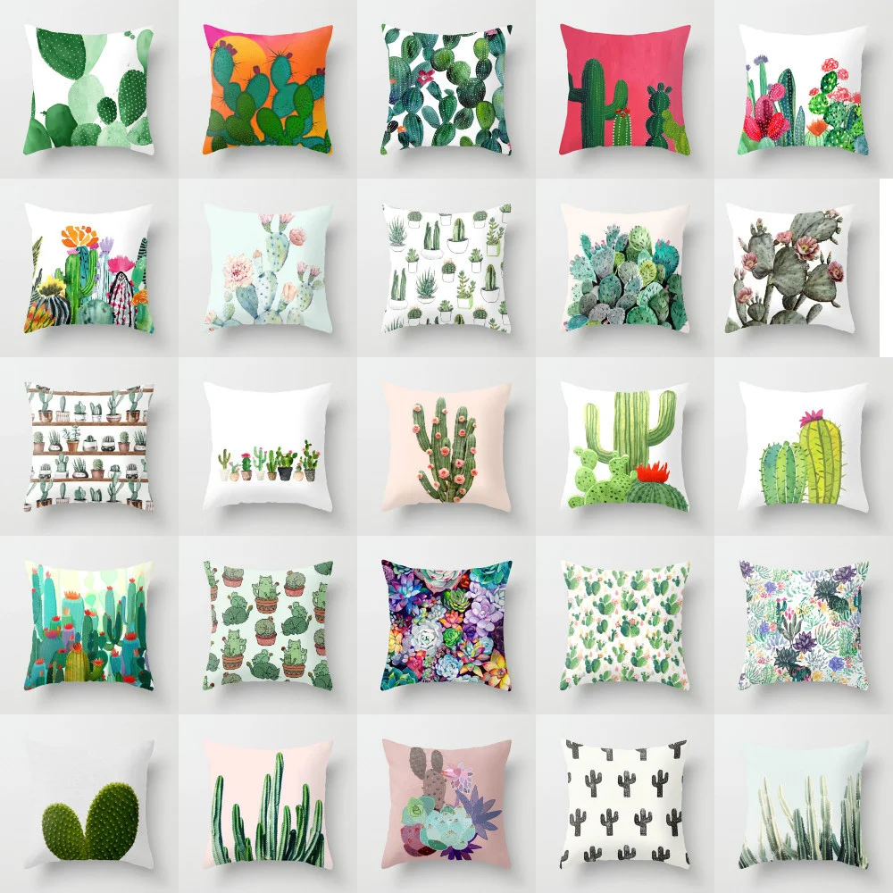 

Nordic Style Ins Fresh Pillow Cover Cushion Cover Modern Lumbar Plants Green Plants Sofa Throw Pillowcase Funda Cojín Cojines