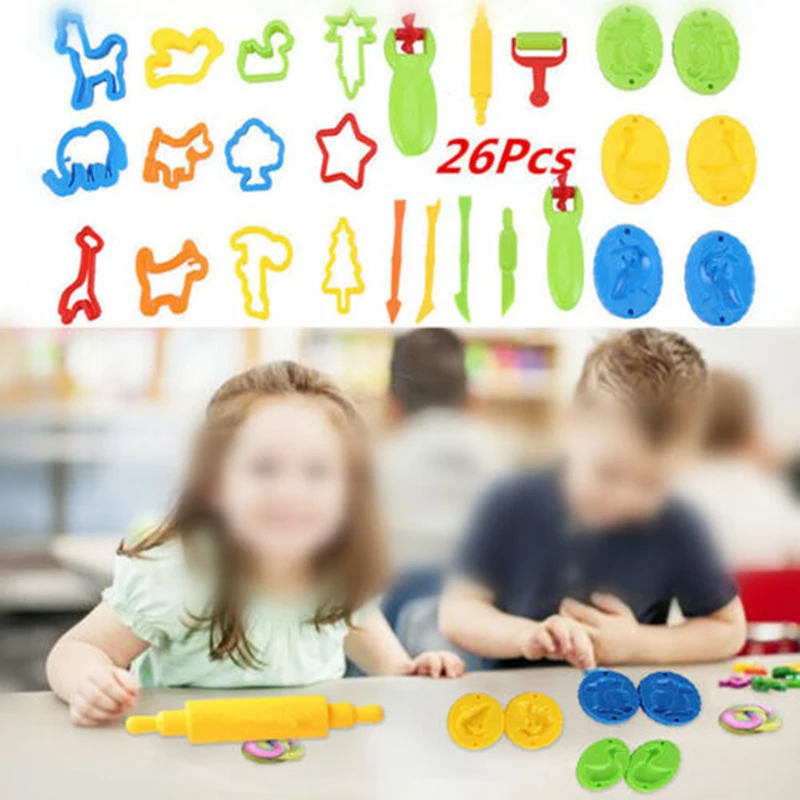 26 Dough Tool Play Kit Modelling Doh Clay Craft Rolling Pins Cookie Cutters AU | Дом и сад