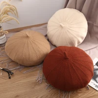 maxsiti u soft wool mixed beret womens elastic retro painter hat warm knit hat in autumn and winter