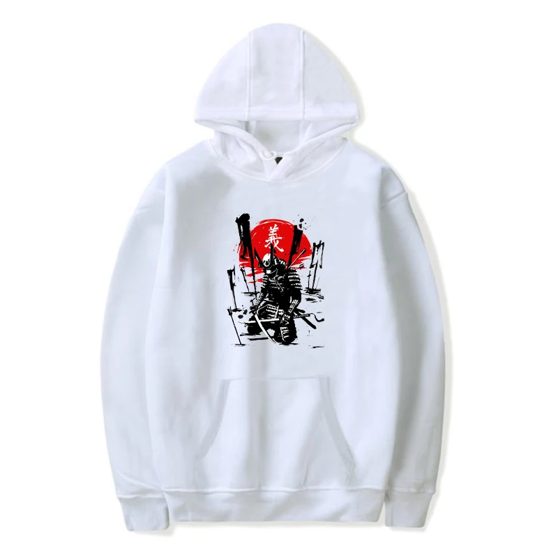

100%COTTON Autumn Japanese Samurai Print Men's Hoodies Cool Hooded Streetwear Hoody Men Winter Casual Unisex trend