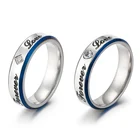 Обручальные кольца для мужчин и женщин, ювелирное изделие из синего серебра с кубическим цирконием, на День святого Валентина, для свадьбы