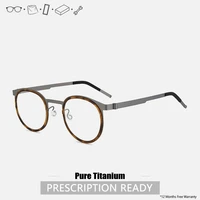 2021 screwless eyeglasses pure titanium glasses frame men handmade eyeglasses retro round glasses frame for men optical glasses