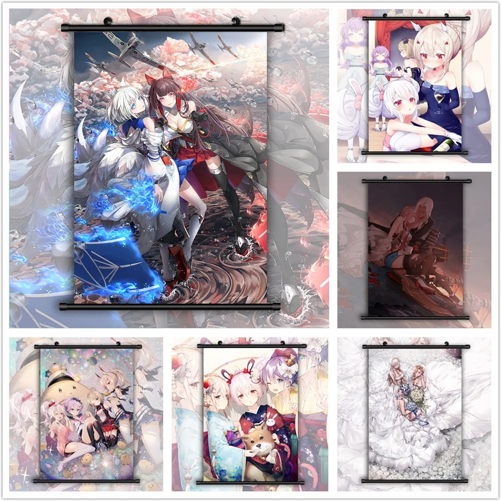 

Azur Lane Akagi Kaga Atago Taihou Hood Anime Manga HD Print Wall Poster Scroll
