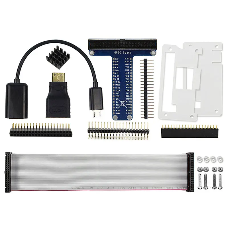 

Raspberry Pi Zero/ Zero W Starter Kit 8 In 1 USB OTG Host Cable Mini HDMI to HDMI Adapter GPIO Interface Header Acrylic Case