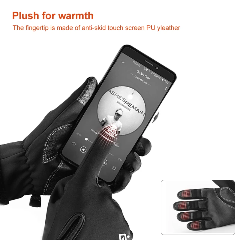 

Windproof Winter Warm Skiing Cycling Gloves Outdoor Sport Full Finger Touch Screen Gloves for Bicycle Scooter Motorcycle