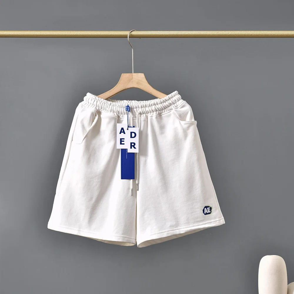 

Women's ADER ERROR Embroidered Small Label Loose Terry Shorts Unisex Candy Color Asymmetrical Pockets Thin Five-point Pants