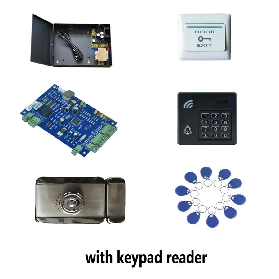 RFID карты дверного контроля доступа комплект TCP одна дверь + блок питания