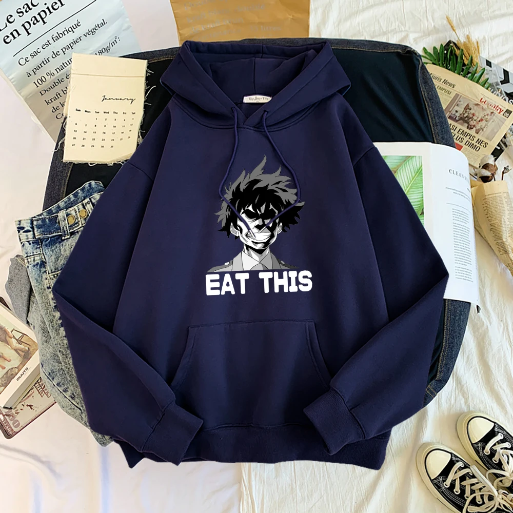 

Eat This Anime My Hero Academia Anime Sweatshirt Mens New Loose Fleece Hoodie Loose Pullover Hoodies Crewneck Pocket Clothes Man