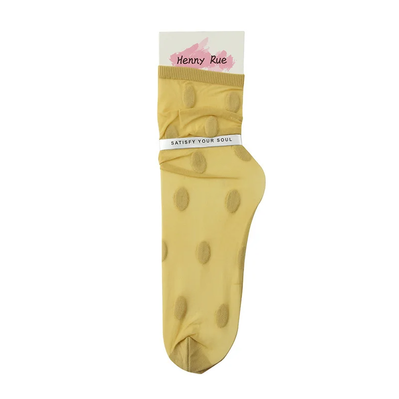 

Woman Socks 2020 Spring New Fashion Color Long Socks Female Dots Thin Colorful Korean Style Sexy Transparent Socks Women Dots