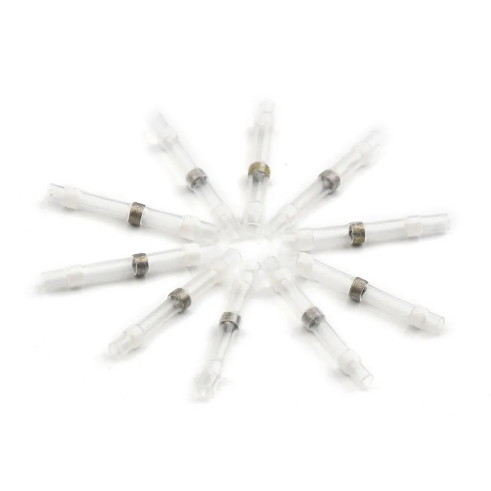

25/50PCS White Heat Shrink Solder Sleeve Wire Butt Connectors Splice Terminals Waterproof Insulated Electrical Wire Connector