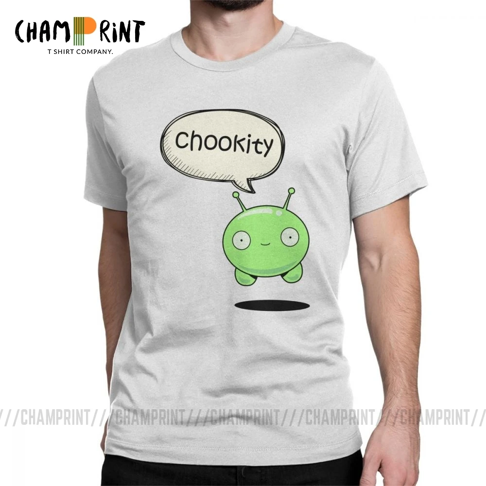 Мужская футболка Chookity Mooncake, Moon Cake Final Space Crazy, топы с круглым вырезом и коротким рукавом, чистый хлопок, футболка с принтом, футболка размера плюс