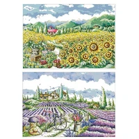 sunflower garden lavender manor counted cross stitch 11ct 14ct 18ct diy chinese cross stitch kits embroidery needlework sets